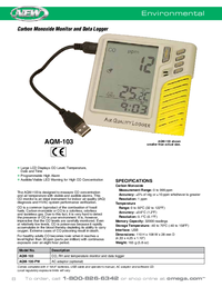 Thumbnail of document Data Sheet - AQM-103 Carbon Monoxide Monitor & Data Logger